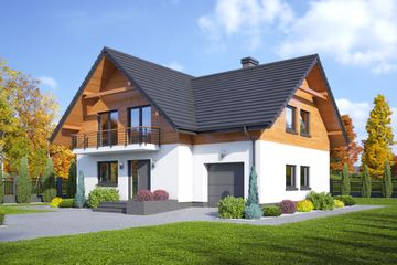  Projekt domu Krosno 3 gk (KRP2224) - projekt domu parterowego z poddaszem - Zdjęcie 1