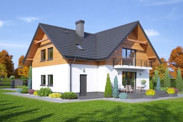  Projekt domu Krosno 3 gk (KRP2224) - projekt domu parterowego z poddaszem - Zdjęcie 2