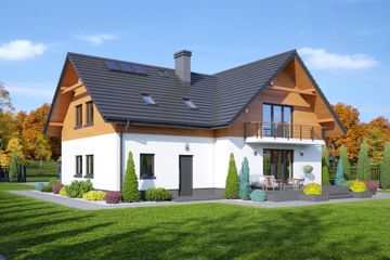  Projekt domu Krosno 5ggk (KRP2221) - projekt domu parterowego z poddaszem - Zdjęcie 2