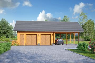  Projekt garażu GD 4w (KRP2225) - projekt garażu parterowego - Zdjęcie 1