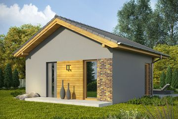  Projekt domu letniskowego Domek 3 (WRN1407) - projekt domu parterowego - Zdjęcie 2