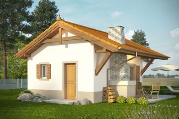  Projekt domu letniskowego Domek 6 (WRN1410) - projekt domu parterowego - Zdjęcie 2