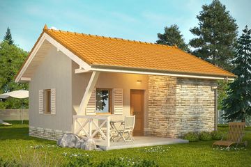  Projekt domu letniskowego Domek 8 (WRN1412) - projekt domu parterowego - Zdjęcie 1