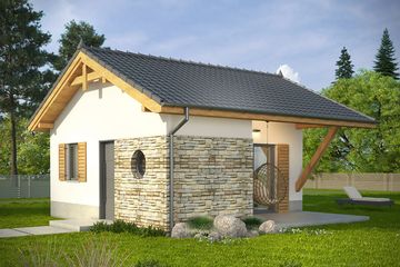  Projekt domu letniskowego Domek 9 (WRN1413) - projekt domu parterowego - Zdjęcie 2