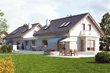  Projekt domu Czeczotka II z garażem 1-st. bliźniak [A-BL] (WRF1930) - projekt domu parterowego z poddaszem - Zdjęcie 2