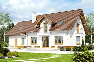  Projekt domu Dla Ciebie 1 w3 z garażem 2-st. [A1] (WRF1931) - projekt domu parterowego z poddaszem - Zdjęcie 2