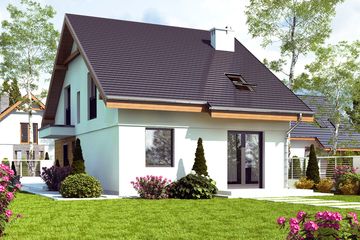  Projekt domu Głuszec II z garażem 1-st. [A] (WRF1932) - projekt domu parterowego z poddaszem - Zdjęcie 2