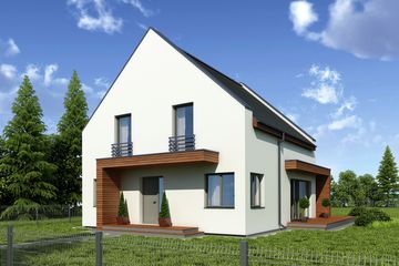  Projekt domu Kobalt (WOW1020) - projekt domu parterowego z poddaszem - Zdjęcie 1