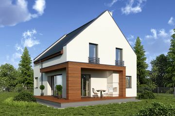  Projekt domu Kobalt (WOW1020) - projekt domu parterowego z poddaszem - Zdjęcie 2