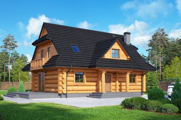  Projekt domu Bukowina 5dw (KRP2226) - projekt domu parterowego z poddaszem - Zdjęcie 1