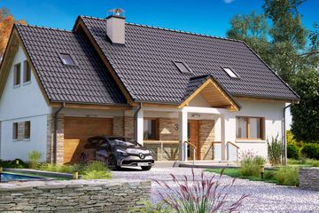  Projekt domu BW-36 wariant 10 (JGC1201) - projekt domu parterowego z poddaszem - Zdjęcie 2