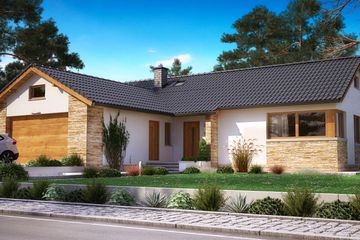  Projekt domu BW-39 wariant 6 z garażem (JGC1199) - projekt domu parterowego - Zdjęcie 1