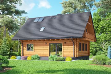  Projekt domu Bartne dw 29 (KRP2230) - projekt domu parterowego z poddaszem - Zdjęcie 2