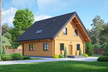  Projekt domu Gryfice 3 dw (KRP2232) - projekt domu parterowego z poddaszem - Zdjęcie 1