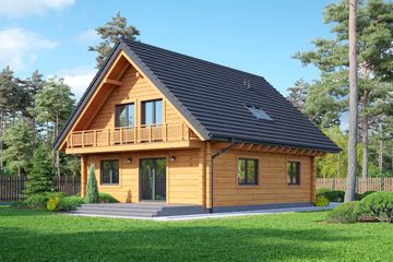  Projekt domu Gryfice 3 dw (KRP2232) - projekt domu parterowego z poddaszem - Zdjęcie 2