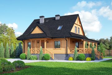  Projekt domu Zawoja dw 39 (KRP2237) - projekt domu parterowego z poddaszem - Zdjęcie 1