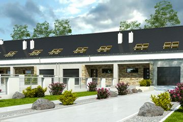  Projekt domu Mazurek II z garażem 1-st. szeregówka [A-SZ] (WRF1935) - projekt domu parterowego z poddaszem - Zdjęcie 1