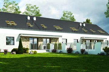  Projekt domu Mazurek II z garażem 1-st. szeregówka [A-SZ] (WRF1935) - projekt domu parterowego z poddaszem - Zdjęcie 2