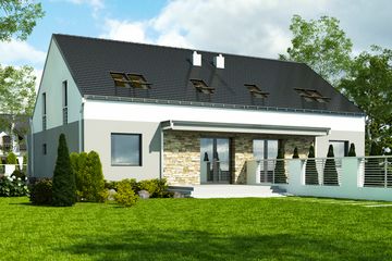  Projekt domu Mazurek II z garażem 1-st. bliźniak [A-BL2] (WRF1938) - projekt domu parterowego z poddaszem - Zdjęcie 2