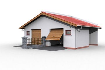  Projekt garażu G19 szkielet drewniany (jeden segment) do zbliźniaczenia (SLN2575) - projekt garażu parterowego - Zdjęcie 3