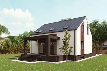  Projekt domu uA56 (WCB1080) - projekt domu parterowego z poddaszem - Zdjęcie 2