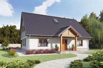  Projekt domu AJR_02_A1 (WOJ1023) - projekt domu parterowego z poddaszem - Zdjęcie 2