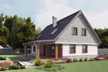  Projekt domu AJR_02_A1 (WOJ1023) - projekt domu parterowego z poddaszem - Zdjęcie 3