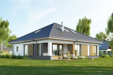  Projekt domu E-230 (WAX1133) - projekt domu parterowego - Zdjęcie 1