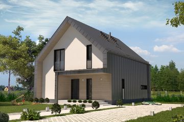  Projekt domu Kompaktowy 01 (KZB1015) - projekt domu parterowego z poddaszem - Zdjęcie 1