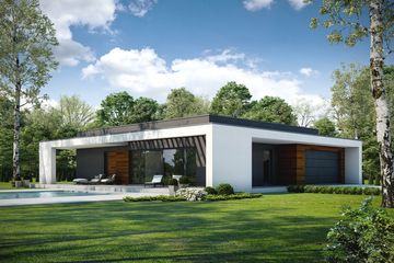  Projekt domu Otwarty D42 (WWB1040) - projekt domu parterowego - Zdjęcie 2