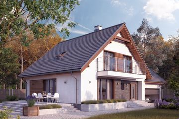  Projekt domu Wolta 3 (BSA2178) - projekt domu parterowego z poddaszem - Zdjęcie 2