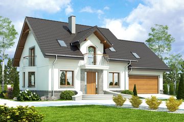  Projekt domu Dla Ciebie 3 z garażem 2-st. [A3] (WRF1941) - projekt domu parterowego z poddaszem - Zdjęcie 1