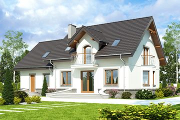  Projekt domu Dla Ciebie 3 z garażem 2-st. [A3] (WRF1941) - projekt domu parterowego z poddaszem - Zdjęcie 2