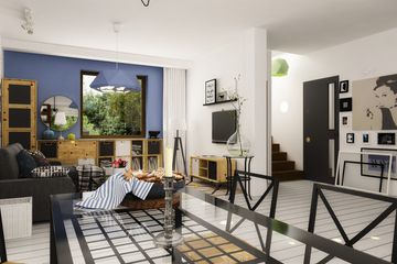 Projekt domu Nowinka V z garażem i wiatą [A1] - parterowy z poddaszem dom o powierzchni 101,40 m², dach dwuspadowy - ujęcie 11