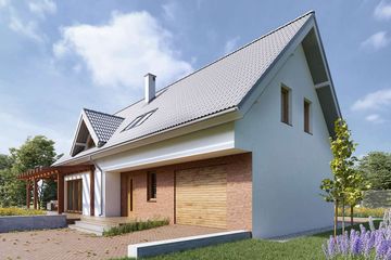 Projekt domu Tokio VII DCP190f - parterowy z poddaszem dom o powierzchni 151,45 m², dach dwuspadowy - ujęcie 3