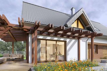 Projekt domu Tokio VII DCP190f - parterowy z poddaszem dom o powierzchni 151,45 m², dach dwuspadowy - ujęcie 4