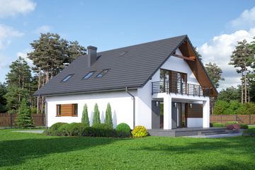  Projekt domu Batorowo m5 (KRP2240) - projekt domu parterowego z poddaszem - Zdjęcie 2