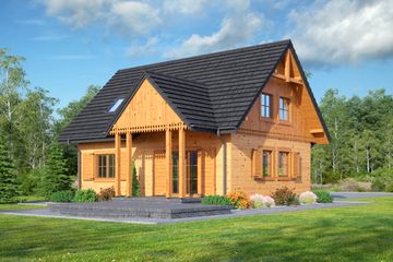  Projekt domu Hoczew średnia 11 dws (KRP2243) - projekt domu parterowego z poddaszem - Zdjęcie 2