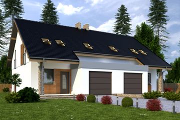  Projekt domu Norbert z garażem 1-st. bliźniak [A-BL1] (WRF1947) - projekt domu parterowego z poddaszem - Zdjęcie 2