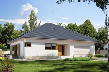  Projekt domu E-229 (WAX1136) - projekt domu parterowego - Zdjęcie 1