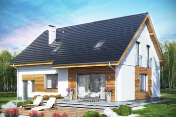  Projekt domu Jaskółka 5 z garażem (WRL1055) - projekt domu parterowego z poddaszem - Zdjęcie 2