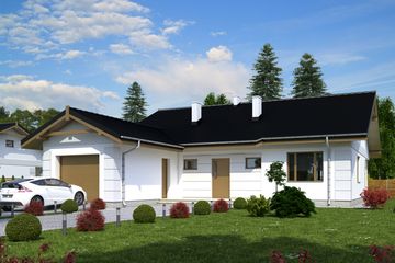  Projekt domu Nasturcja z garażem 1-st. [A] (WRF1950) - projekt domu parterowego - Zdjęcie 1