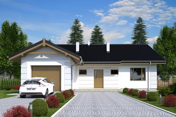  Projekt domu Nasturcja z garażem 1-st. [A] (WRF1950) - projekt domu parterowego - Zdjęcie 2