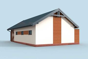  Projekt garażu G281A garaż dwustanowiskowy z pomieszczeniem gospodarczym i wiatą (SLN2577) - projekt garażu parterowego - Zdjęcie 2