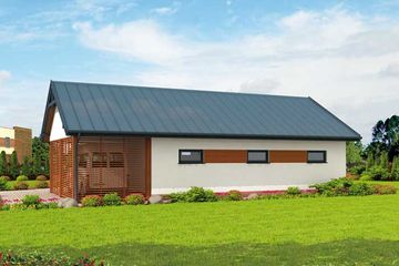  Projekt garażu G281A garaż dwustanowiskowy z pomieszczeniem gospodarczym i wiatą (SLN2577) - projekt garażu parterowego - Zdjęcie 3