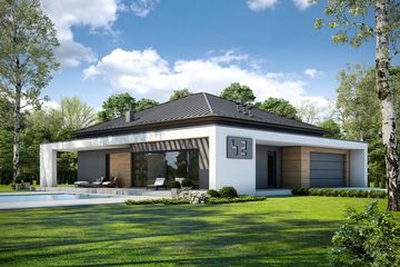  Projekt domu Otwarty D42 wariant (WWB1042) - projekt domu parterowego - Zdjęcie 1