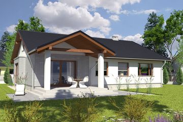  Projekt domu Aron z garażem 1-st. [A1] (WRF1911) - projekt domu parterowego - Zdjęcie 2