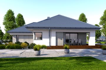  Projekt domu DomPasja 55 (BBE1046) - projekt domu parterowego - Zdjęcie 1
