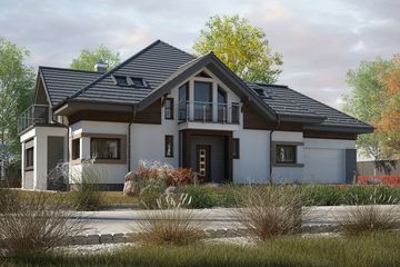  Projekt domu Lanella 6 (KKF1008) - projekt domu parterowego z poddaszem - Zdjęcie 1