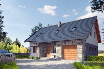  Projekt domu Simplex II G1 (SLS1128) - projekt domu parterowego z poddaszem - Zdjęcie 1